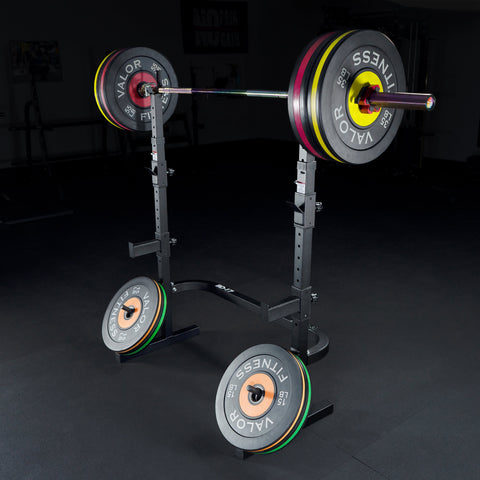 Squat & Bench Press Stand w/ Plate Storage & Bar Catch