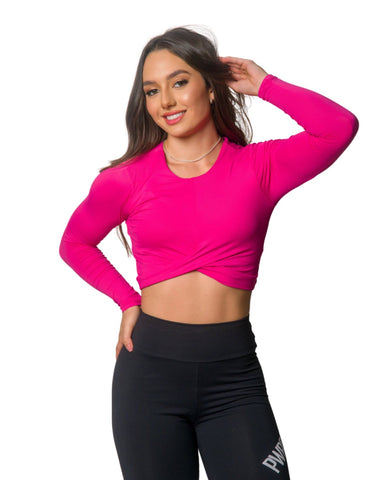 CROPPED CARNA LONG SLEEVE PINK SALVIA