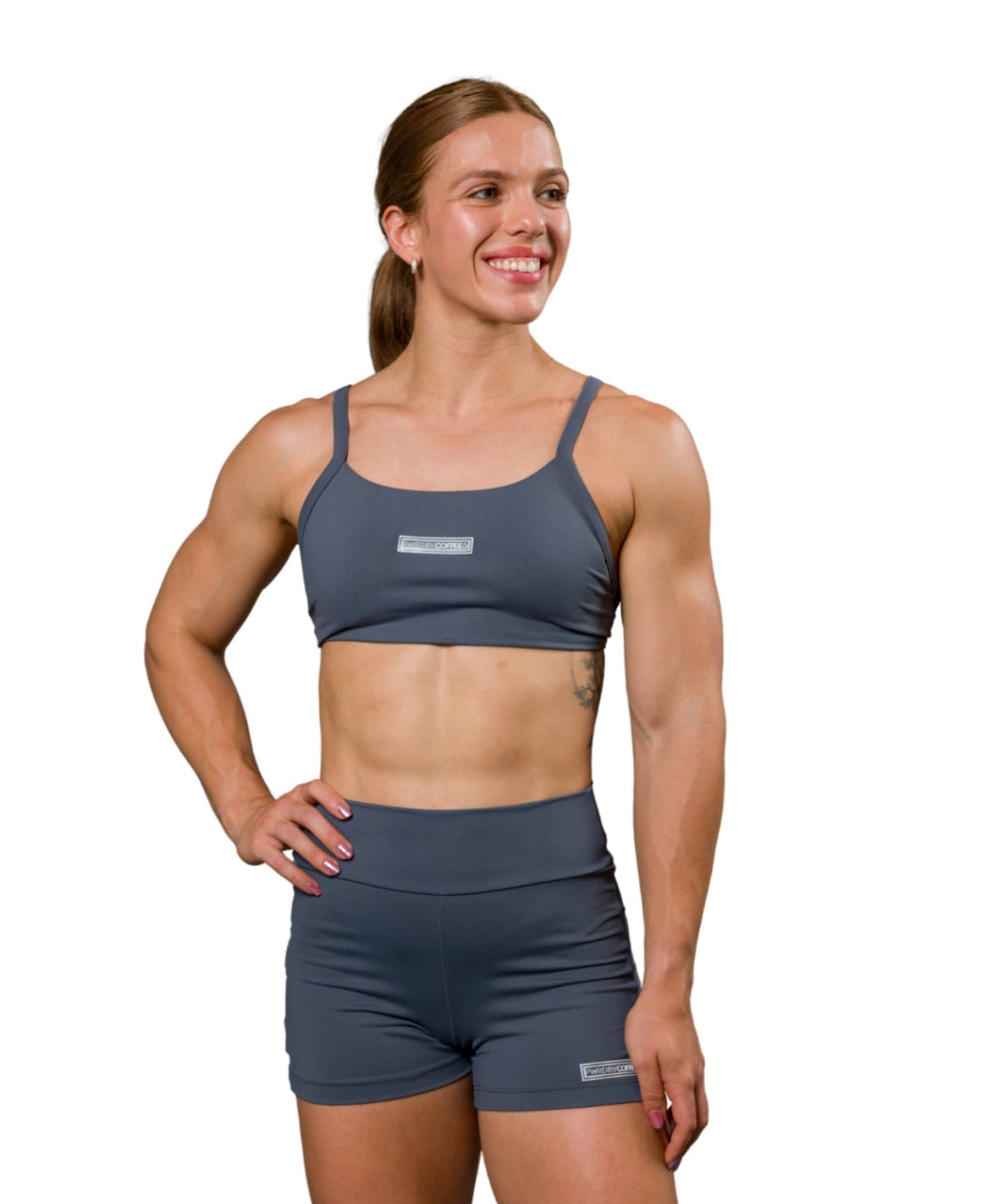 SPORT BRA AMANDA CHARCOAL GRAY