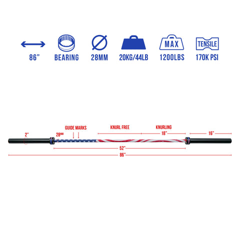 USA Needle Bearing Barbell