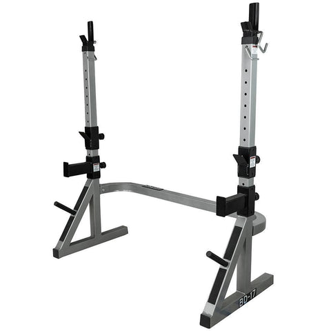 Squat & Bench Press Stand w/ Plate Storage & Bar Catch