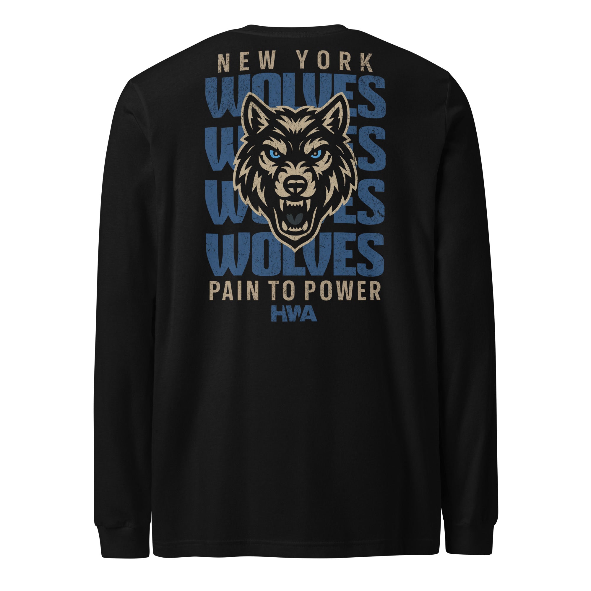 PAIN TO POWER LONG SLEEVE TEE | NY WOLVES x HWA | UNISEX